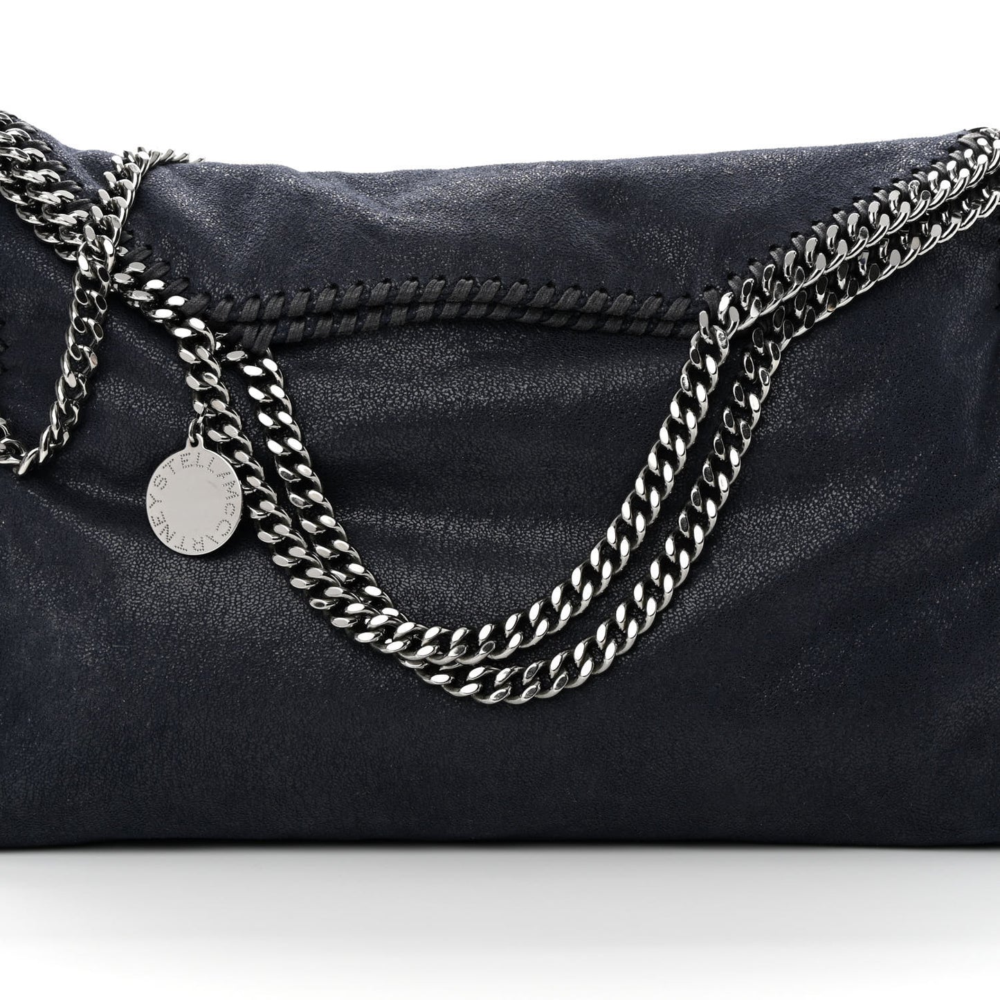 Shaggy Deer Falabella Fold Over Tote Navy