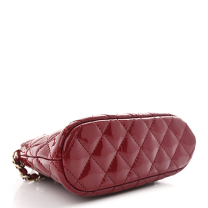 Chanel Patent Calfskin Quilted Shiny Coco Clutch With Chain Red 4 of 11