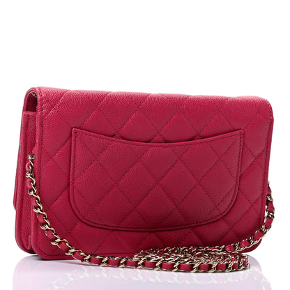 Chanel Caviar Quilted Wallet On Chain WOC Dark Pink 2 of 4