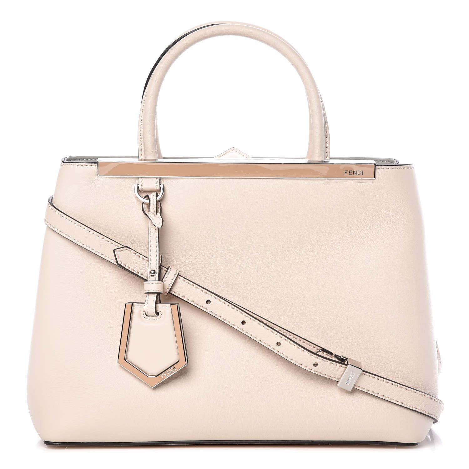 Fendi Vitello Dolce Century Petite 2Jours Tote Camelia Ghiaccio 1 of 10