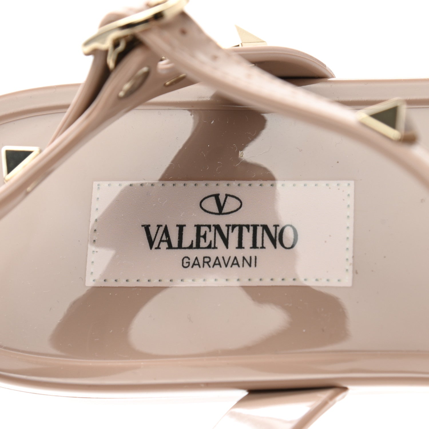 Valentino Garavani PVC Jelly Rockstud Caged Sandals 40 Poudre 7 of 7