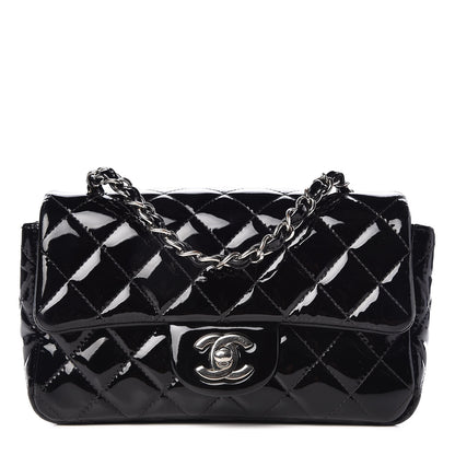 Chanel Patent Calfskin Quilted Mini Rectangular Flap Black 1 of 11