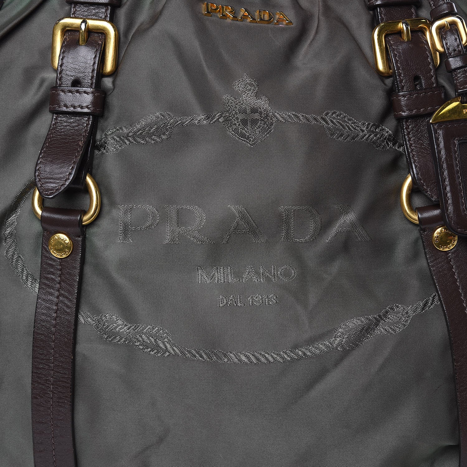 Prada Tessuto Nylon Logo Tote Green 17 of 19