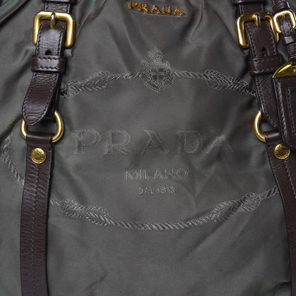 Prada Tessuto Nylon Logo Tote Green 17 of 19