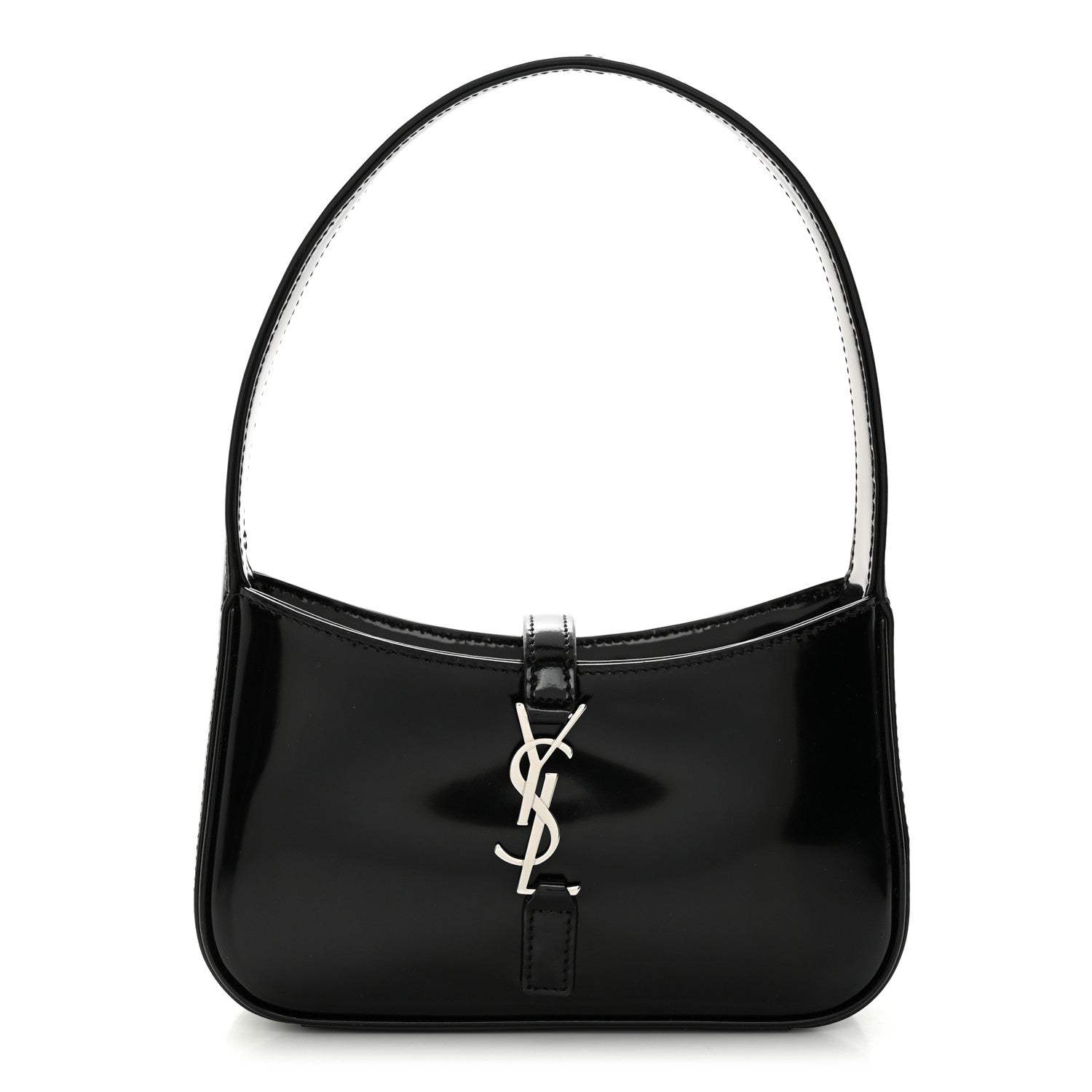 Saint Laurent Patent Calfskin Le 5 A 7 Mini Hobo Black 1 of 10