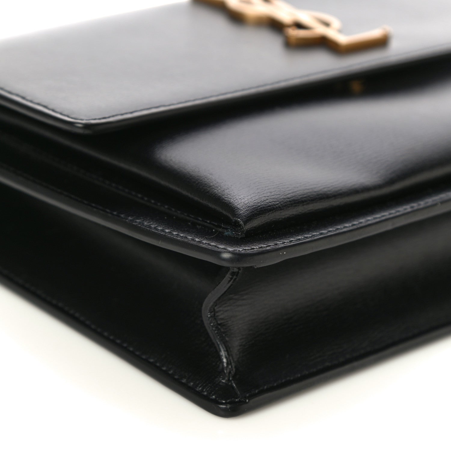 Saint Laurent Smooth Calfskin Medium Monogram Sunset Satchel Black 8 of 11
