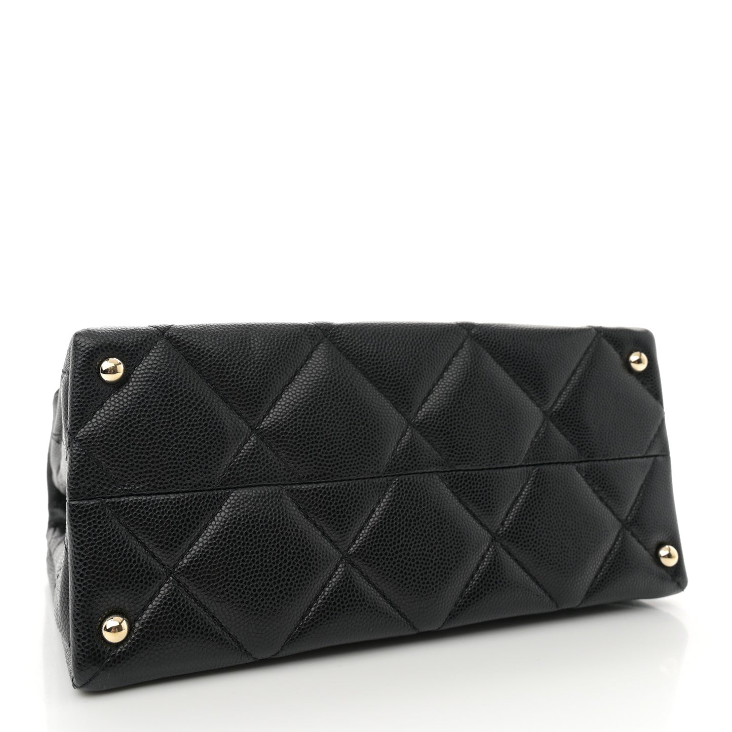 Caviar Quilted Mini Retro Twist Top Handle Flap Black