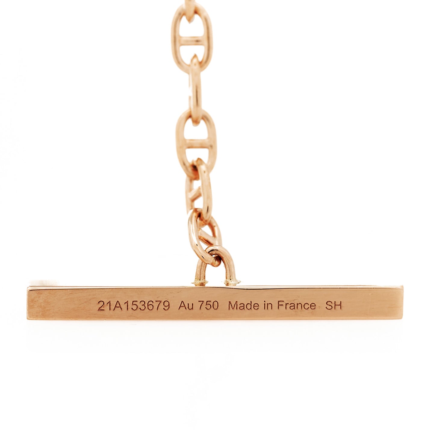 18K Rose Gold Diamond GM Chaine D'Ancre Contour Pendant Necklace SH