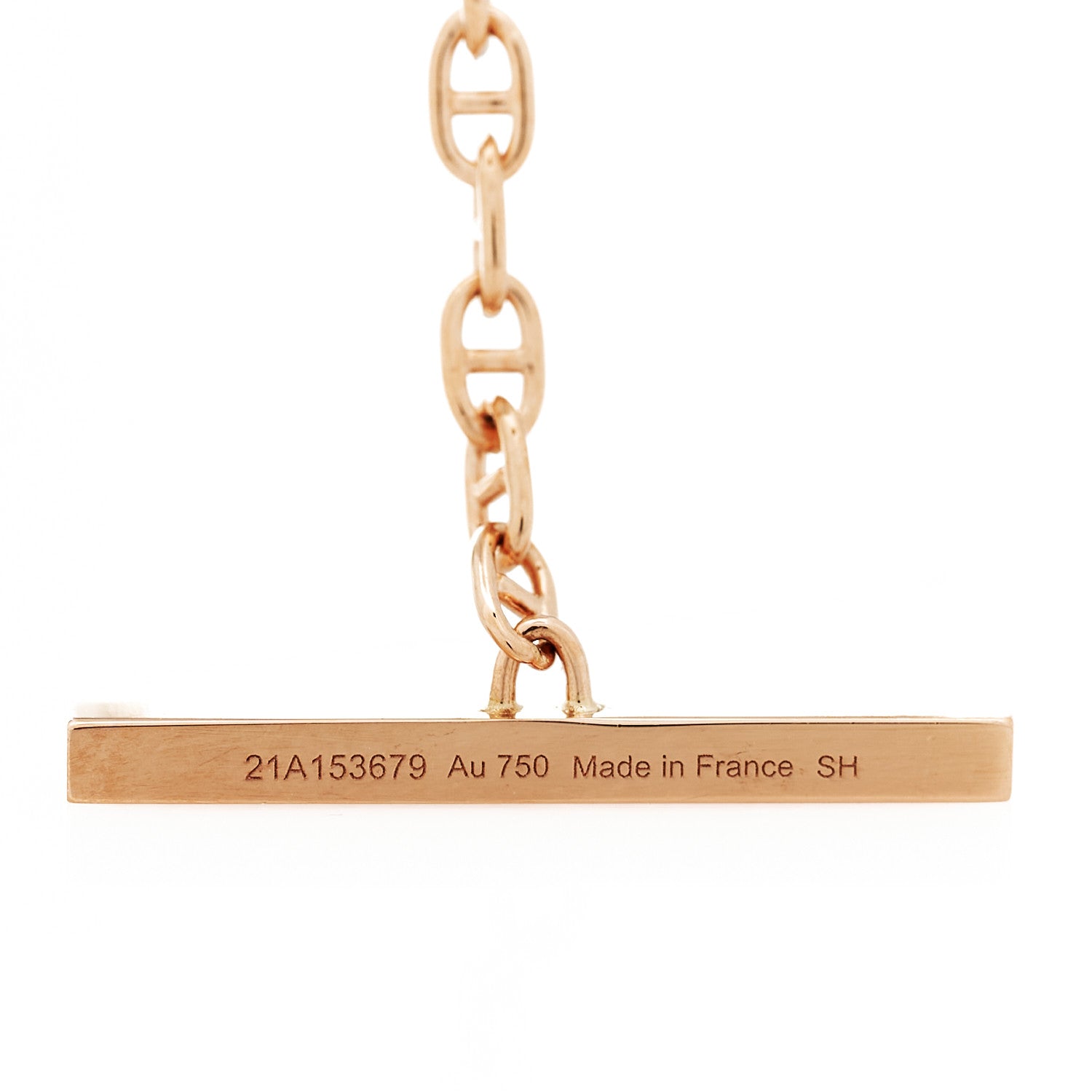 Hermes 18K Rose Gold Diamond GM Chaine D'Ancre Contour Pendant Necklace SH 5 of 7