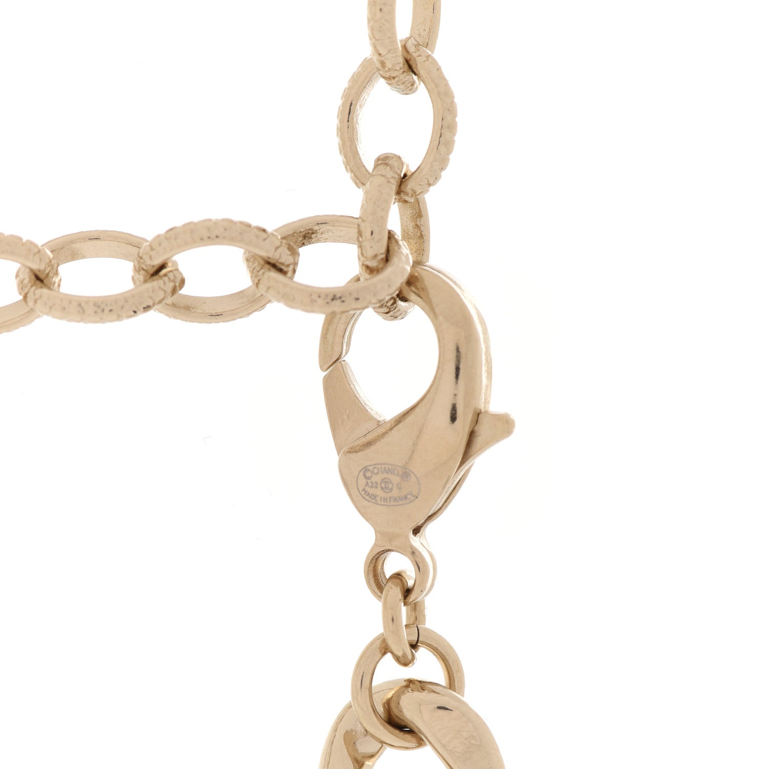 Chanel Metal Glass Pearl Strass CC Pendant Necklace Black Gold 5 of 6