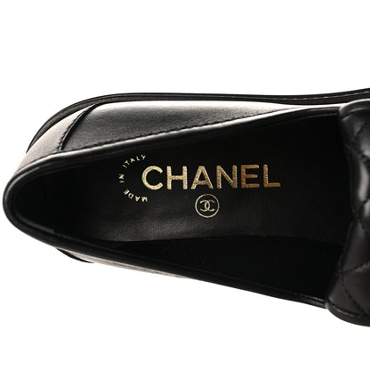 Chanel Lambskin Quilted CC Turnlock Loafers 38 Black 7 of 8