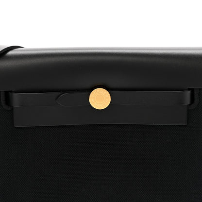 Hermes Military Toile Vache Hunter Herbag Zip Retourne 20 Black 8 of 11