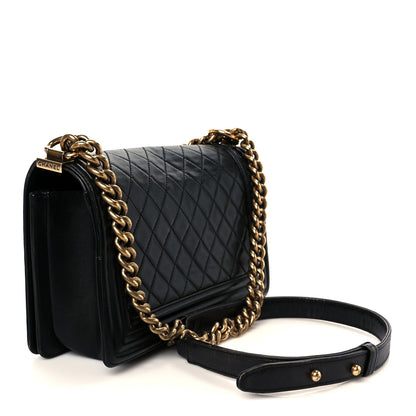 Chanel Lambskin Quilted Medium Boy Flap Black 3 of 10