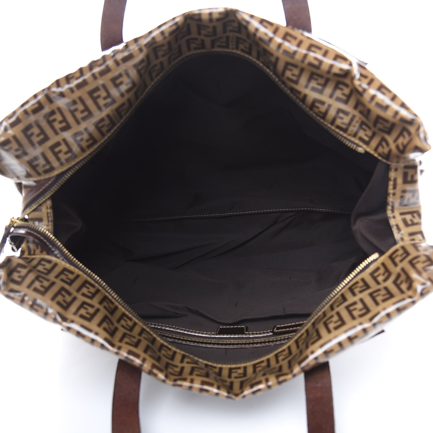 Fendi Vinyl Zucchino Large Tote Tobacco 5 of 16