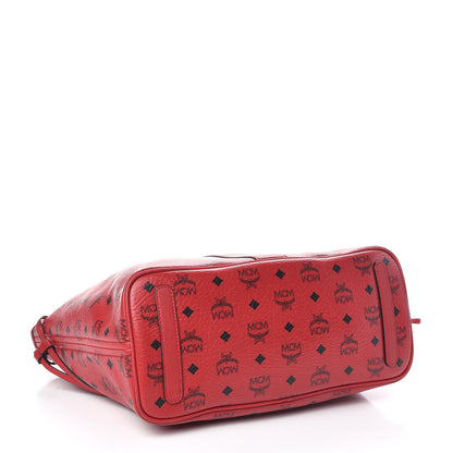 MCM Visetos Medium Liz Reversible Shopper Tote Ruby Red 8 of 14