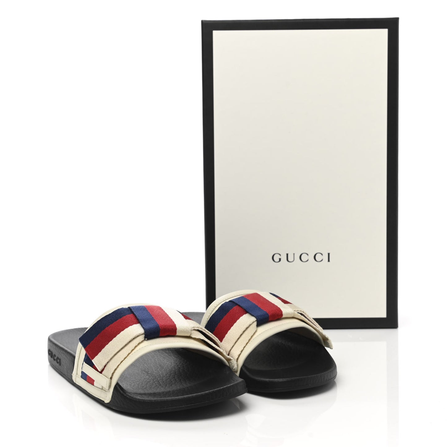 Satin Web Sylvie Bow Slide Sandals 37 White