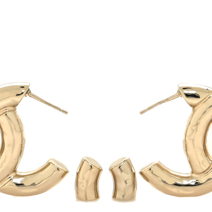 Chanel Metal Large CC Earrings Light Gold 3 of 5