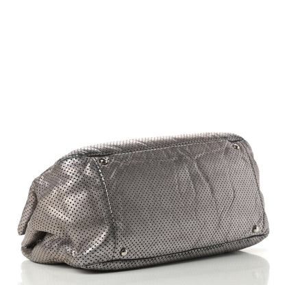 Chanel Metallic Calfskin Perforated Large Drill Accordion Flap Gold 4 of 17
