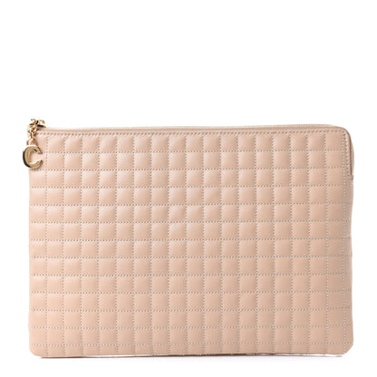 Celine Calfskin Quilted C Charm Pouch Nude 1 of 8