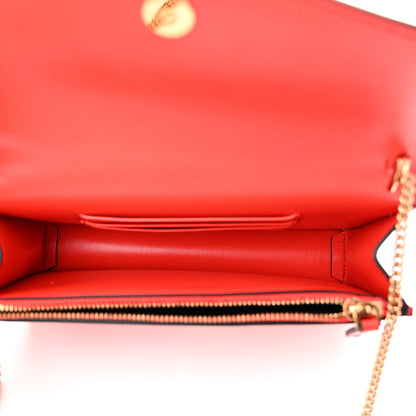 Versace Coated Canvas Virtus V La Greca Signature Wallet On Chain Red Caramel 5 of 9