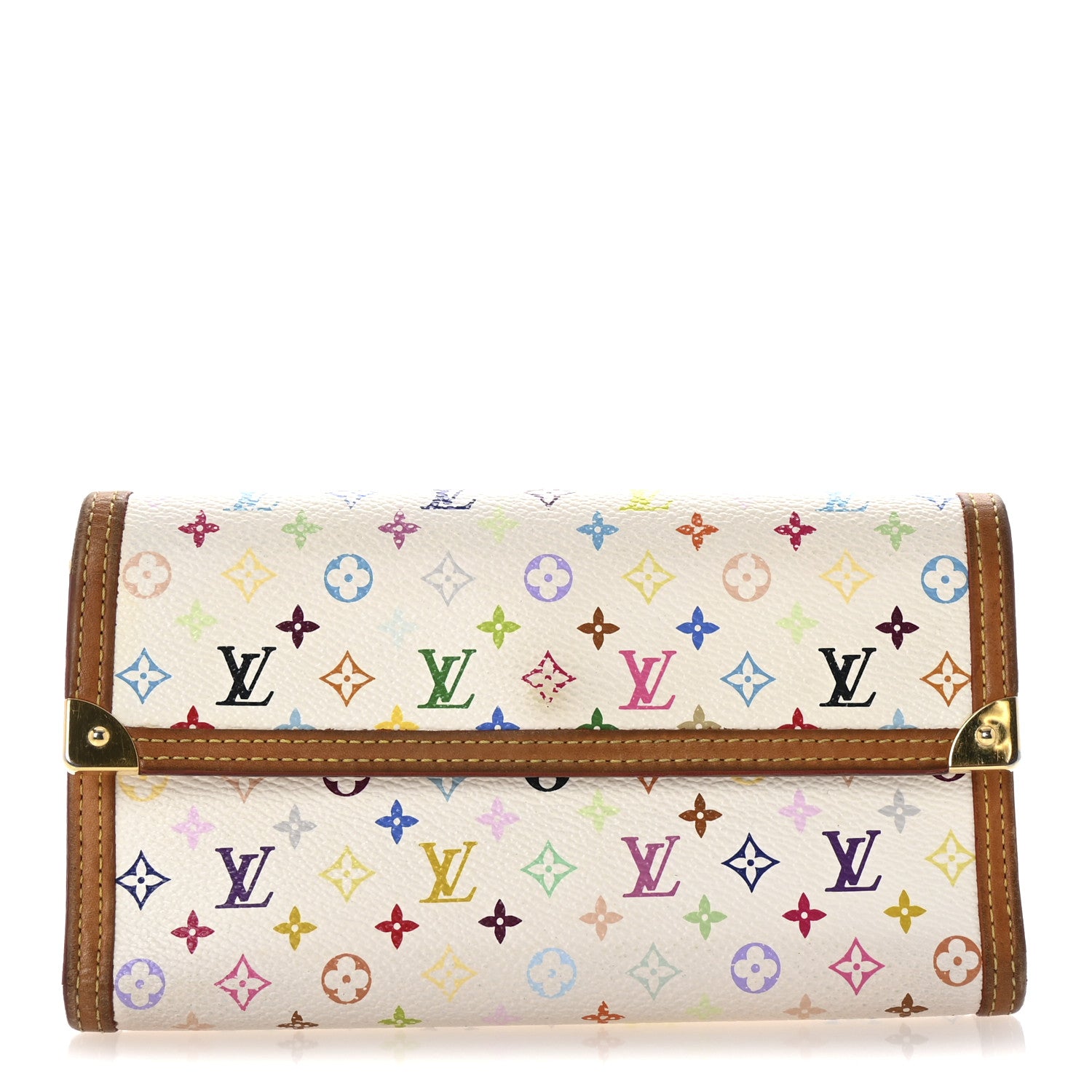 Louis Vuitton Monogram Multicolor Porte Tresor International Wallet White 1 of 6