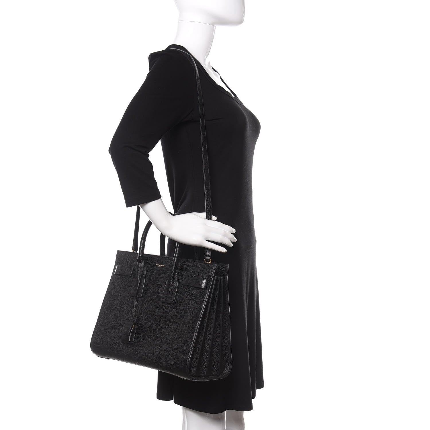 Saint Laurent Grained Calfskin Small Sac De Jour Black 2 of 9
