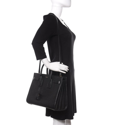 Saint Laurent Grained Calfskin Small Sac De Jour Black 2 of 9