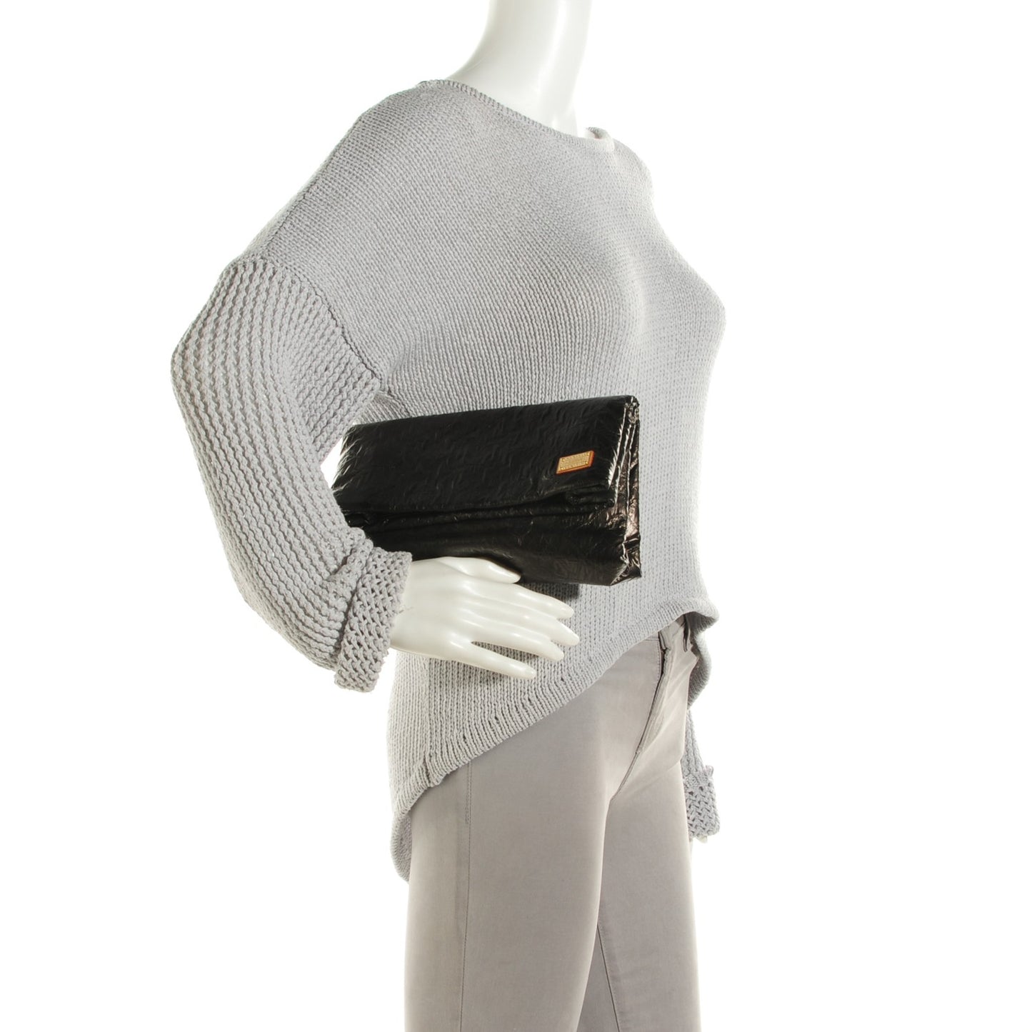 Jacquard Quilted Monogram Limelight Clutch PM Black