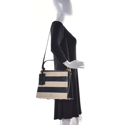 Valentino Garavani Nappa Striped Medium My Rockstud Frame Bag Black Light Ivory 2 of 16