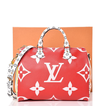 Louis Vuitton Monogram Giant Speedy Bandouliere 30 Rouge 9 of 9
