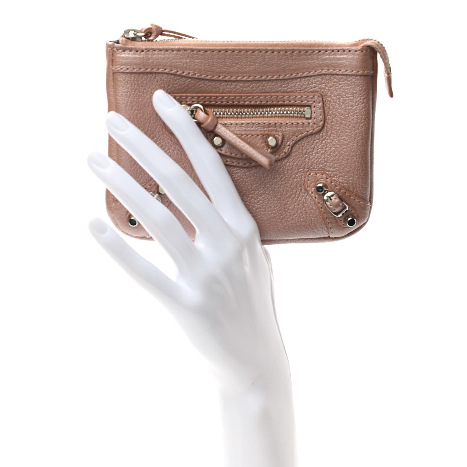 Balenciaga Chevre Classic Silver Hardware M Porte-Monnaie Coin Purse Rose 2 of 7