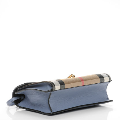Burberry Derby Calfskin House Check Small Macken Crossbody Bag Slate Blue 4 of 9