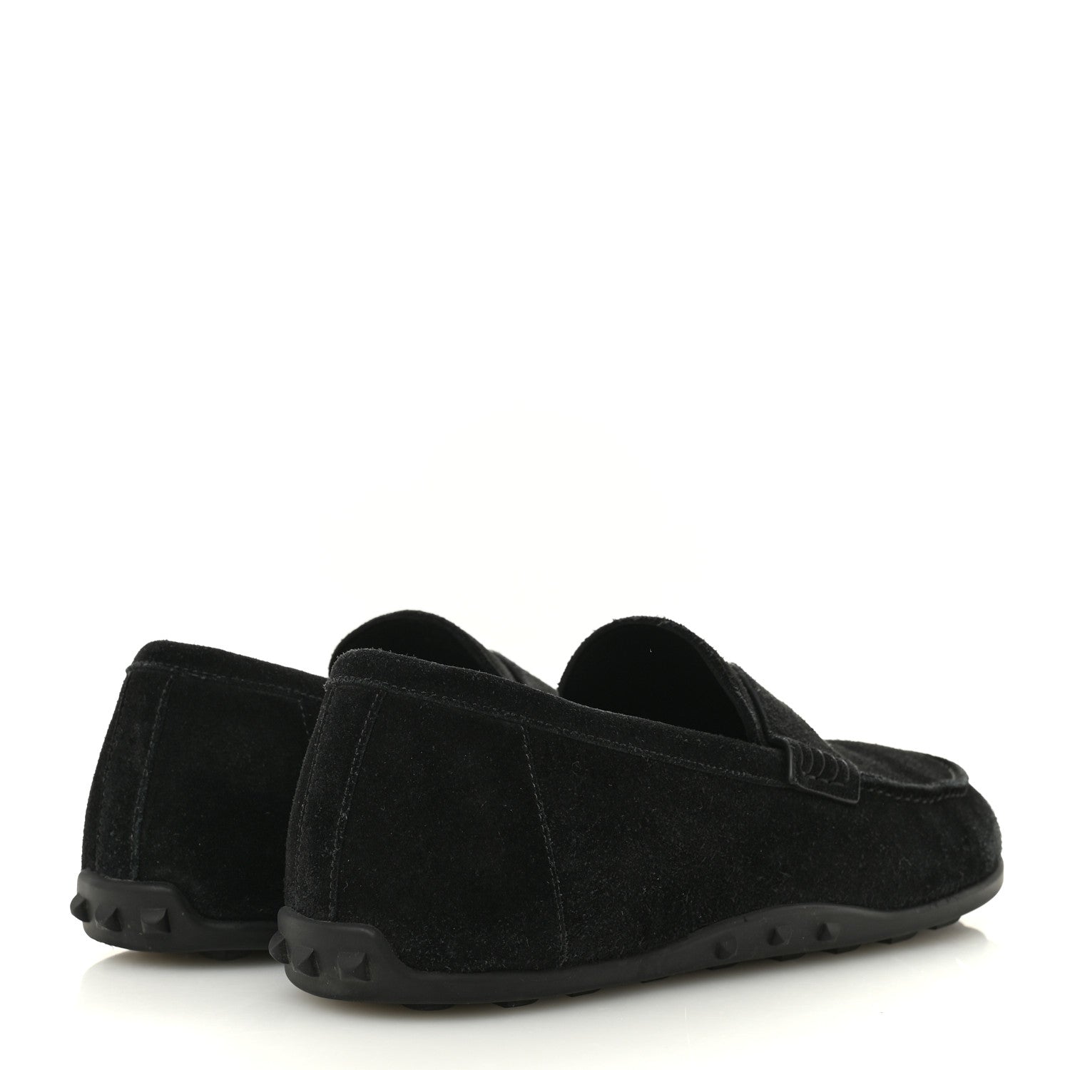 Hermes Suede Calfskin Womens Lazy Loafers 41 Black 5 of 10