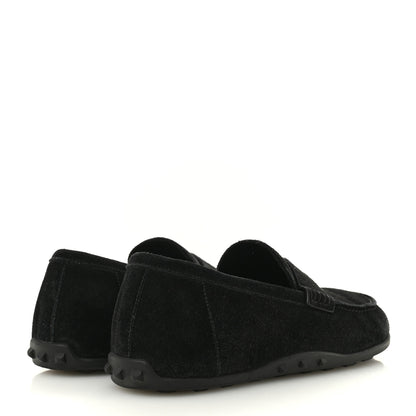 Hermes Suede Calfskin Womens Lazy Loafers 41 Black 5 of 10