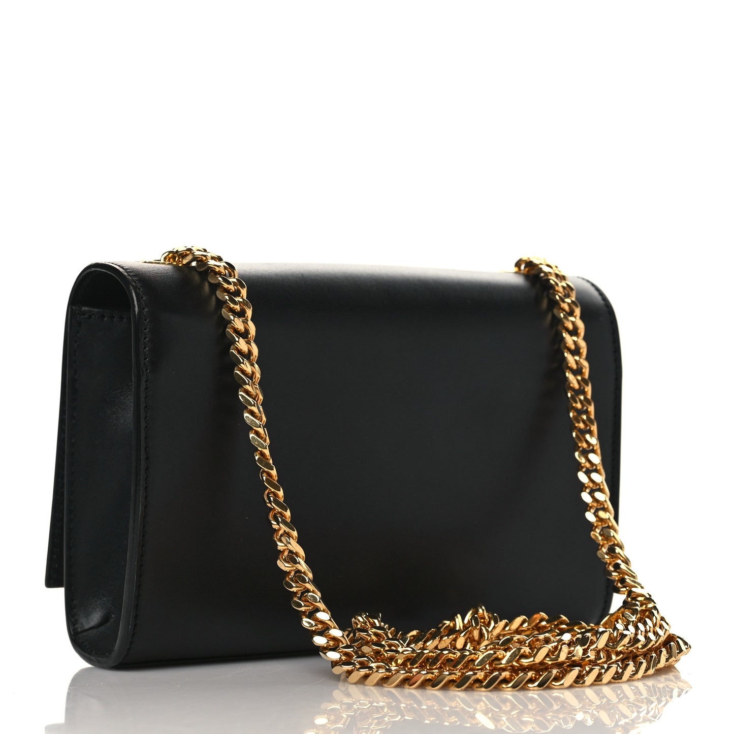Calfskin Small Classic Monogram Kate Tassel Satchel Black