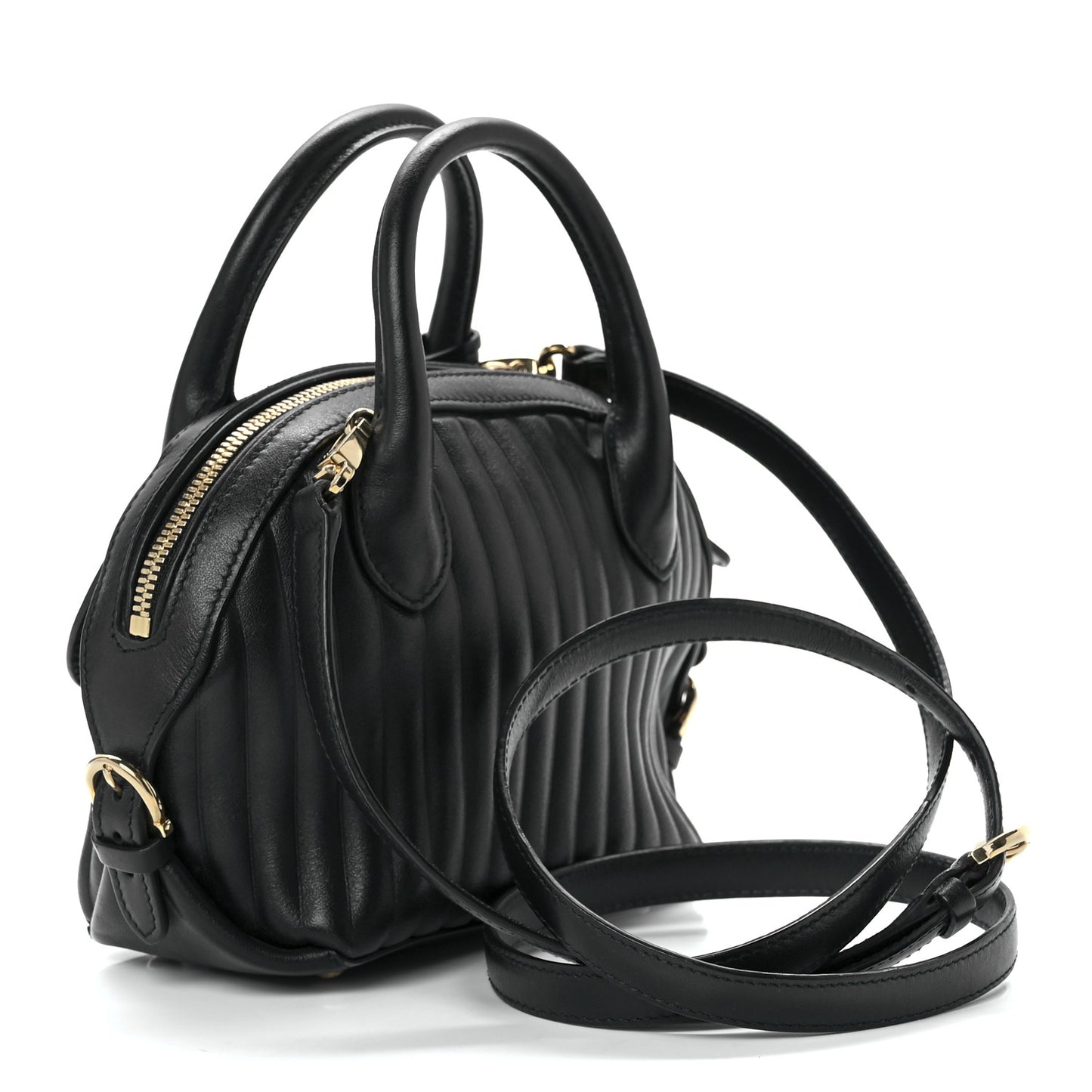 Calfskin Quilted Fiamma Bag Black
