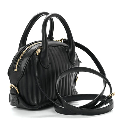 Salvatore Ferragamo Calfskin Quilted Fiamma Bag Black 2 of 9