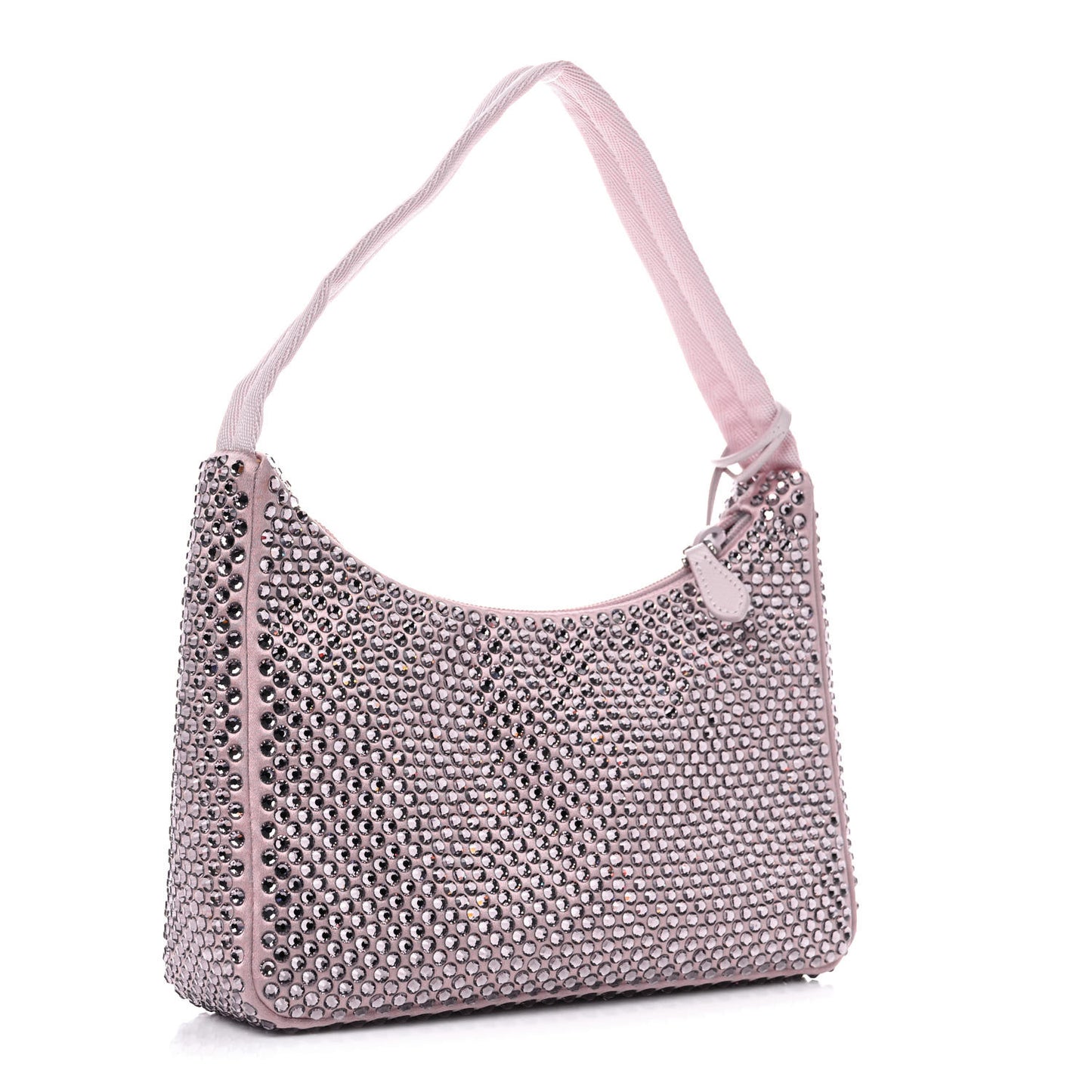 Satin Crystal Mini Re-Edition 2000 Bag Alabastro