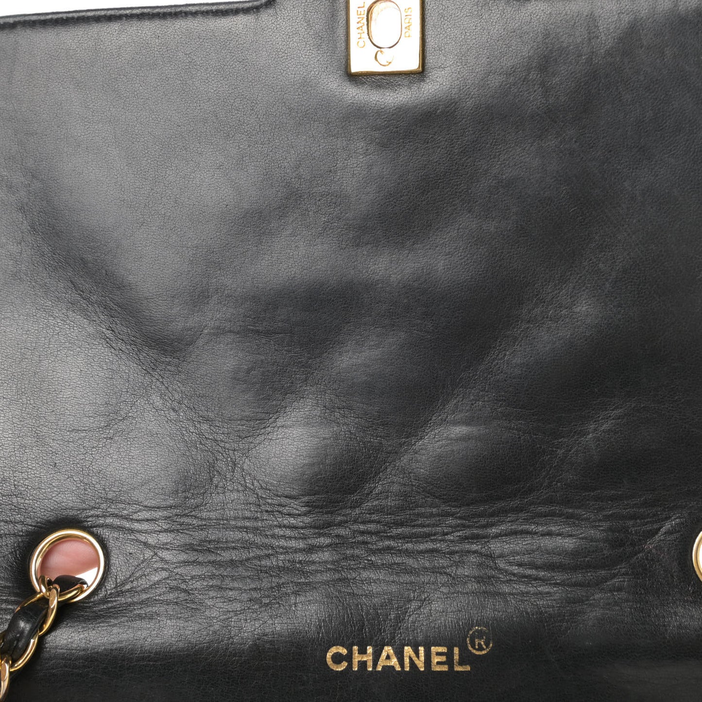 Lambskin Quilted Medium Single Flap Black