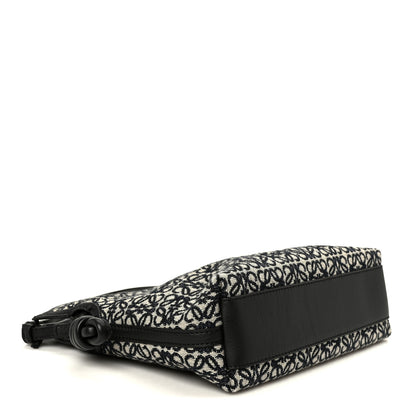 Loewe Jacquard Anagram Calfskin Mini Flamenco Knot Clutch Navy Black 4 of 11