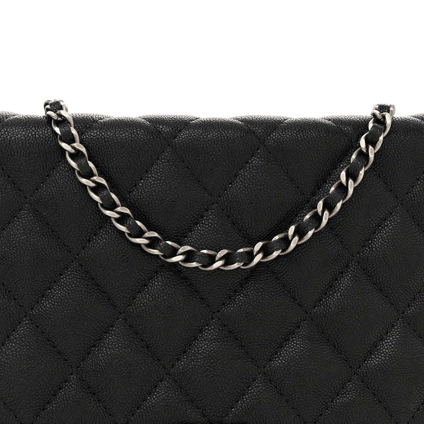 Caviar Quilted Boy Wallet On Chain WOC Black