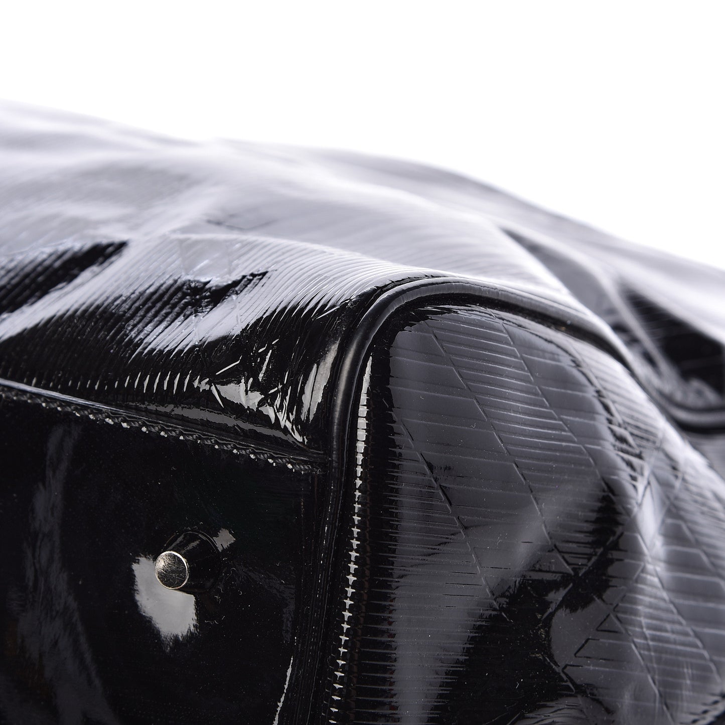 Patent Check Embossed Small Bilmore Tote Black