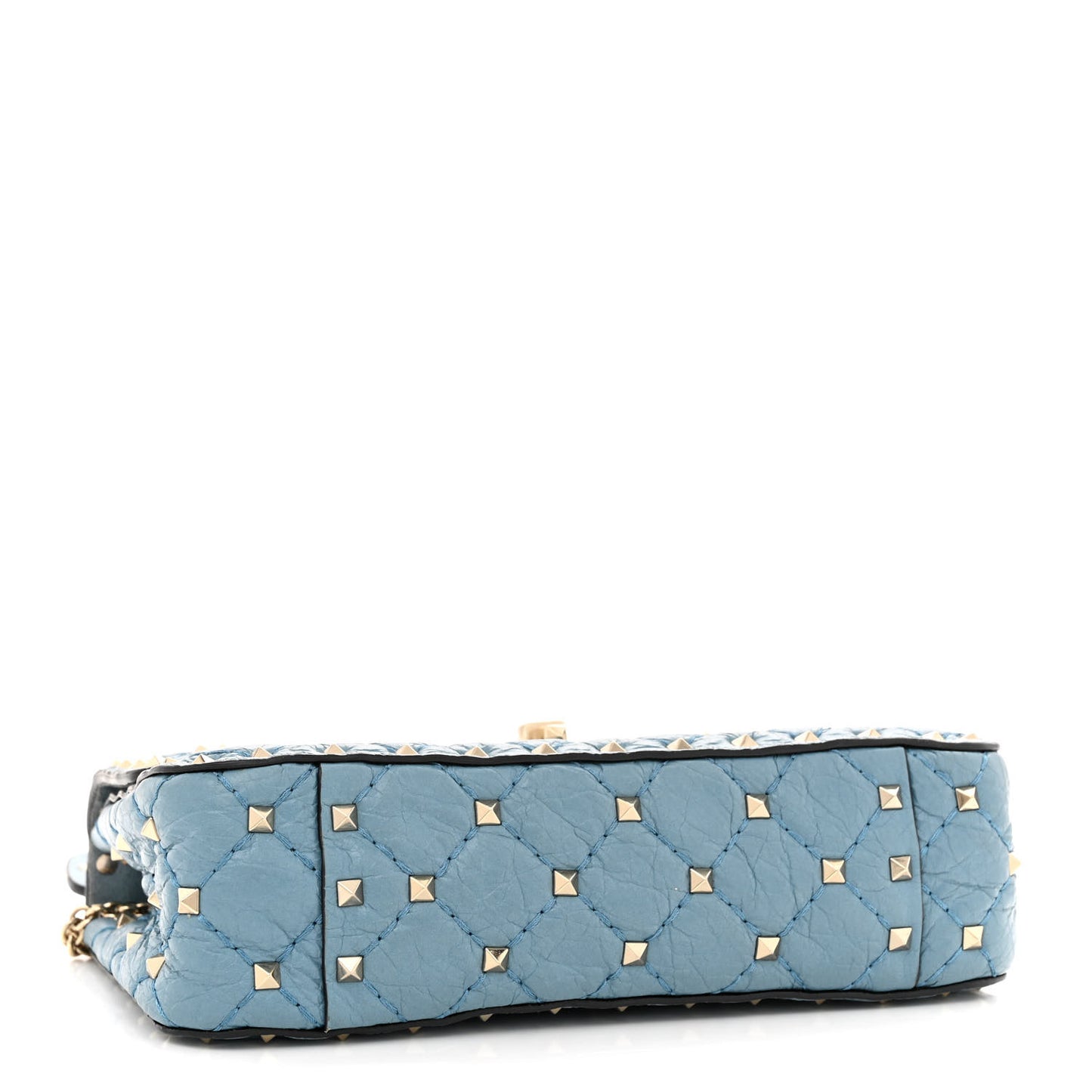 Nappa Small Rockstud Spike Shoulder Bag Aqua