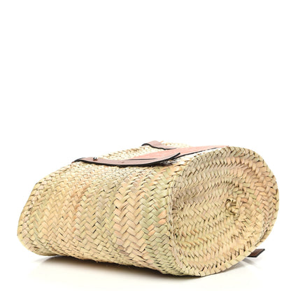 Loewe Raffia Basket Tote Bag Natural Tan Orange 4 of 10