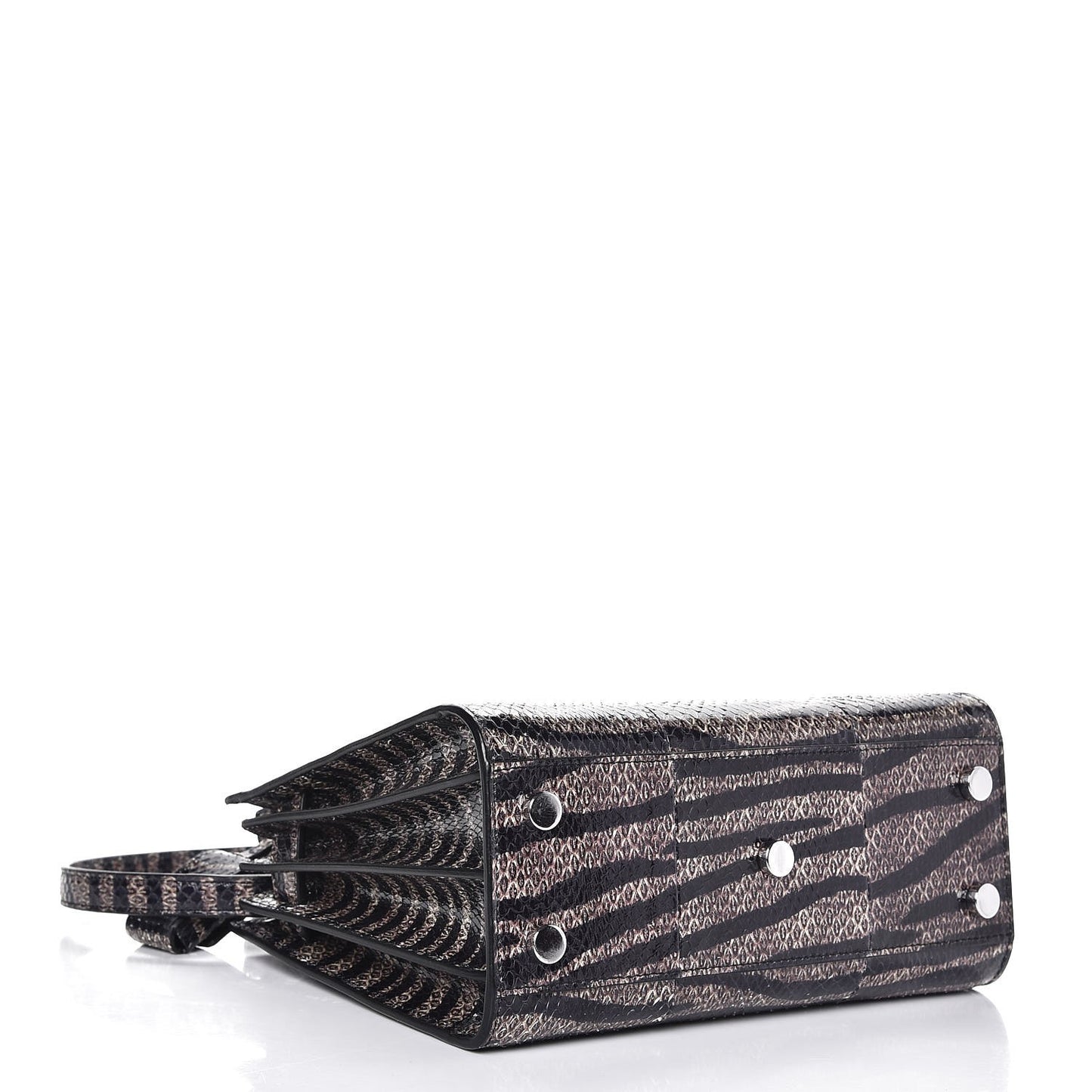Snakeskin Zebra Print Nano Sac De Jour Black