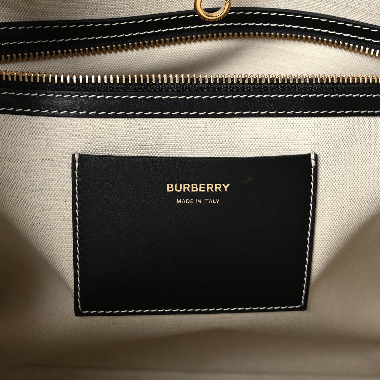 Burberry Calfskin Monogram Motif TB Medium Soft Tote Black 6 of 8