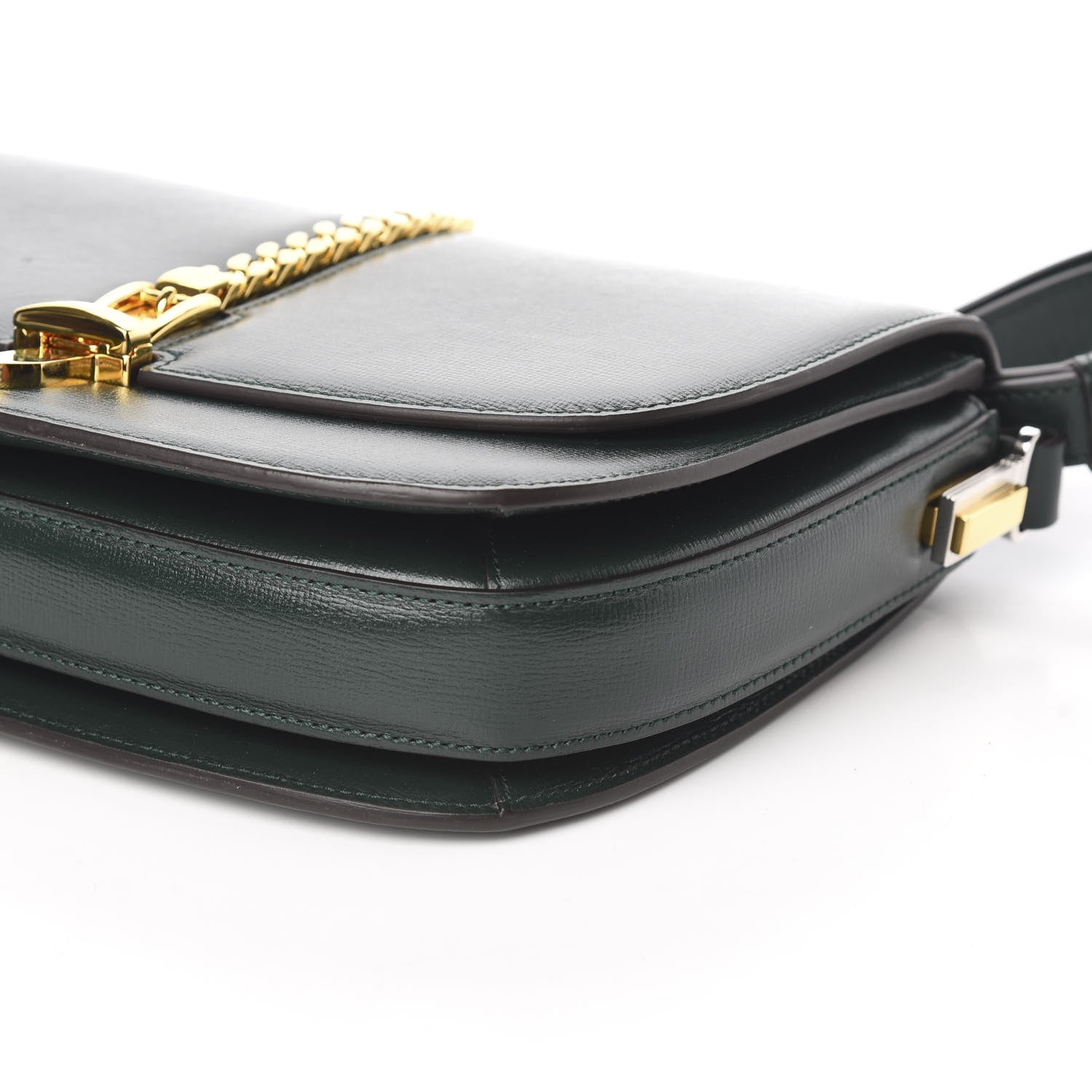 Gucci Azalea Calfskin Small Sylvie 1969 Flap Messenger Bag Green 9 of 10