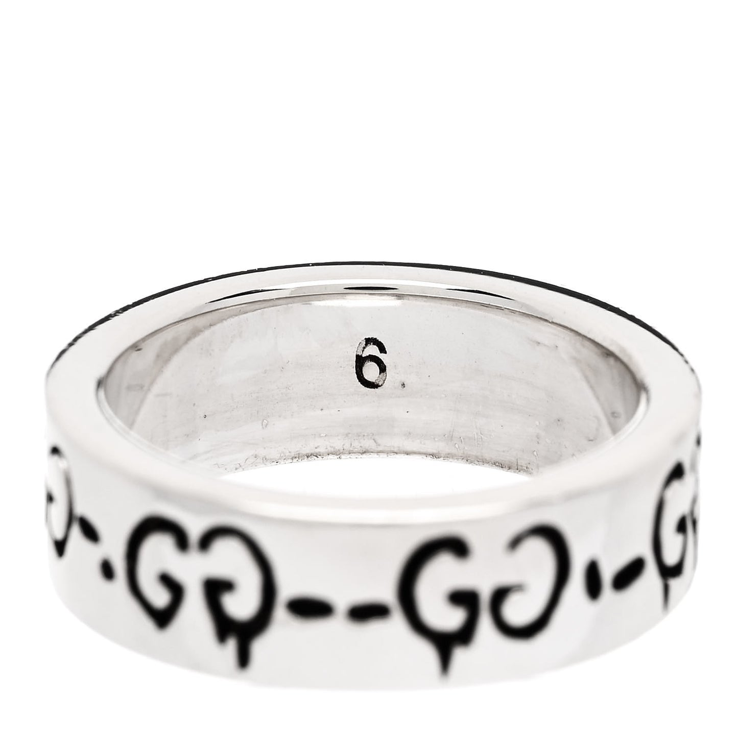 Sterling Silver Narrow GucciGhost Hamlet Skull Ring 46 3.75