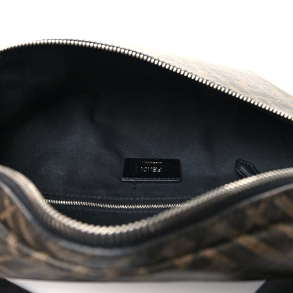 Fendi Glazed Fabric Vitello Liberty FF 1974 Diagonal Belt Bag Tobacco Moresco Black 5 of 10