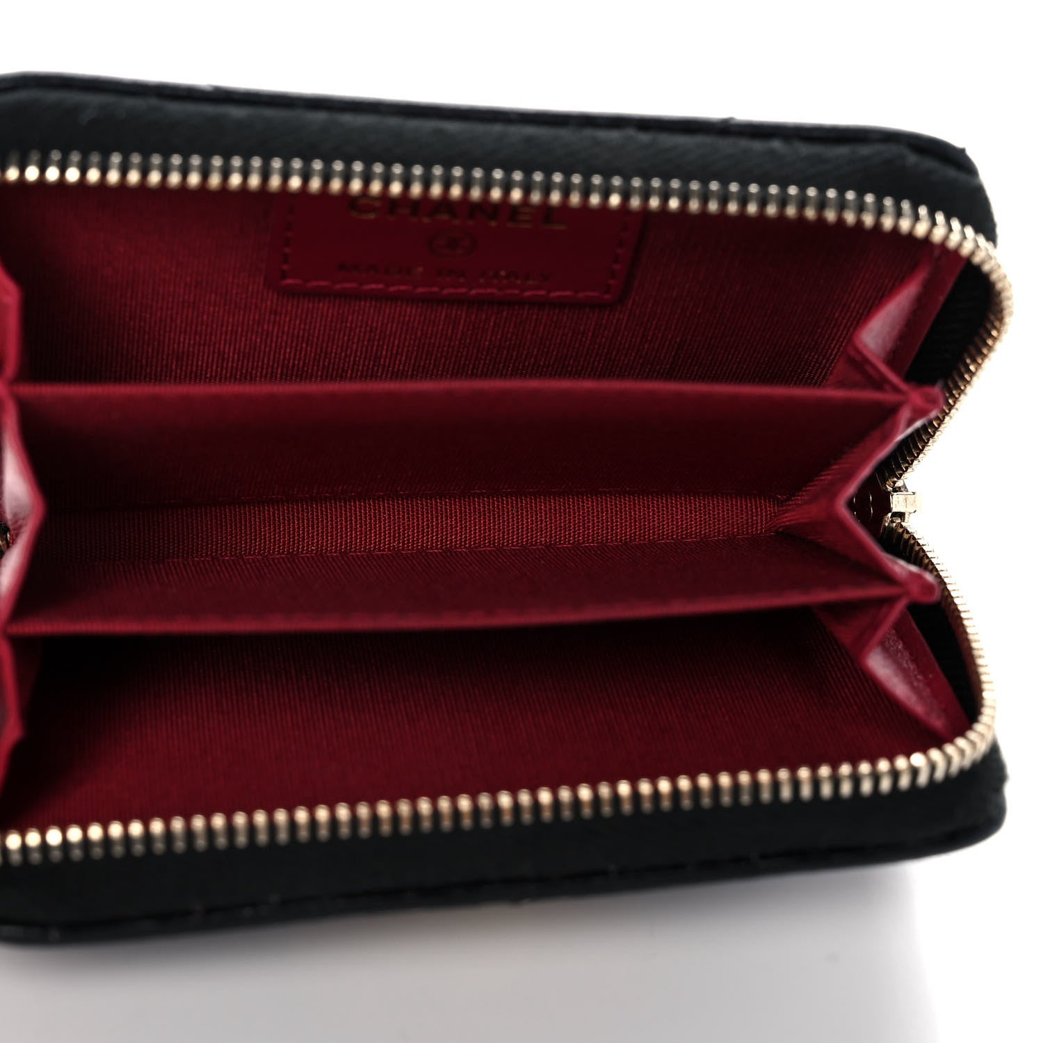Chanel Shiny Goatskin Quilted Chanel 19 Zip Around Coin Purse Wallet Black 5 of 13